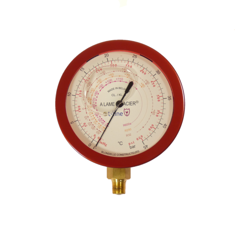 Compound Gauge HP Blondelle R32, R290, R600a Silicon Oil Filled 80mm T-line